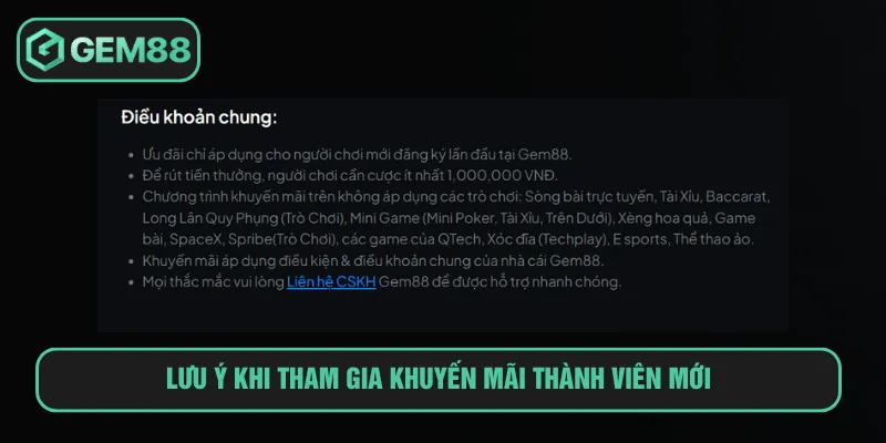 Khuyến Mãi Thành Viên Mới Gem8 Nhận Ngay 100K Với 3 Bước Lưu ý khi tham gia khuyến mãi thành viên mới