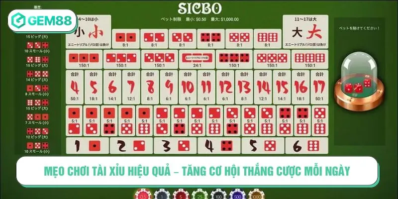 Mẹo Chơi Tài Xỉu Hiệu Quả – Tăng Cơ Hội Thắng Cược Mỗi Ngày Mẹo Chơi Tài Xỉu